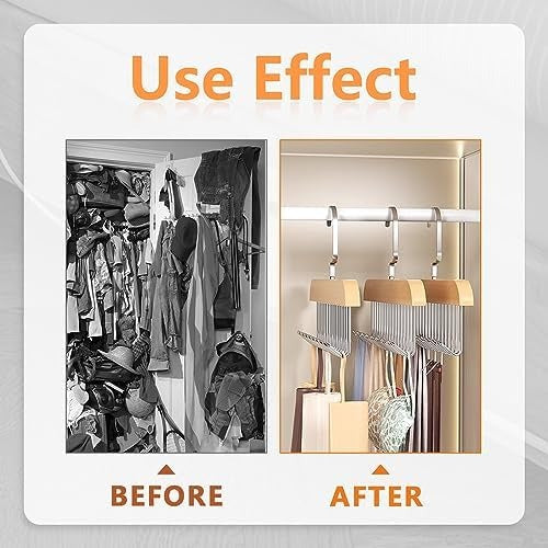 8 Hooks Multi-function Wooden Caps, Belts, Tie Hanger – Strong No Trace Storage Rack.