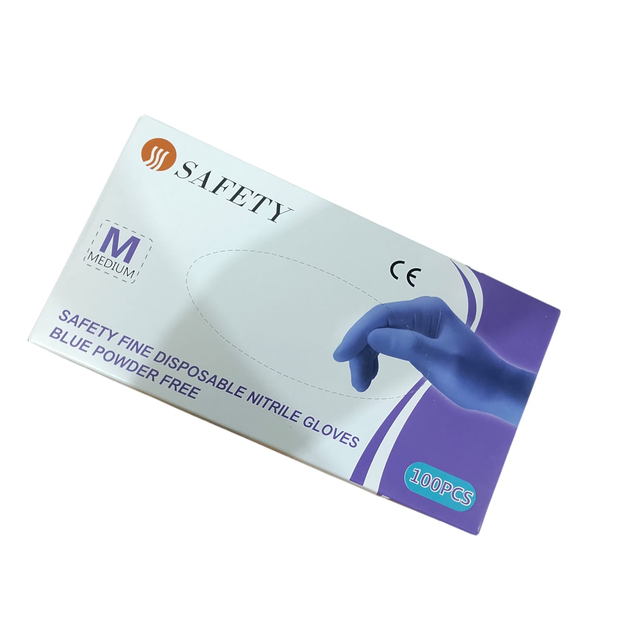 Safety Fine Disposable Nitrile Gloves Powder Free 100 Pcs Box