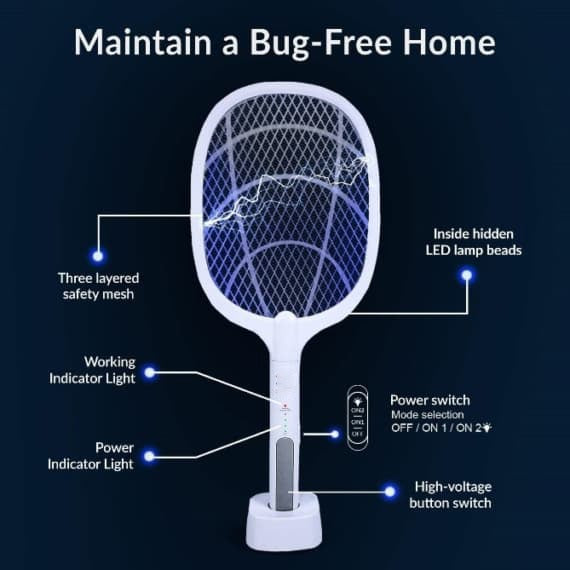 Rechargeable Mosquito Racket With Stand –