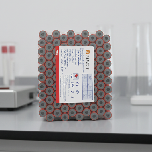 SAFETY Clot Activator Vacuum Blood Collection Tubes (Glass, 3ml, 13x75mm) - Pack of 100