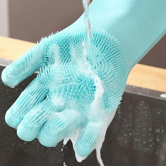 Silicone Dishwashing Gloves Durable Quality Comfortable Grip Reliable Performance Easy Cleaning (Random Colors).