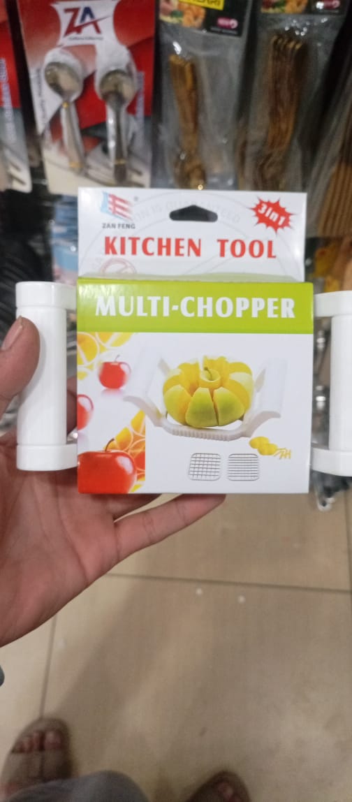 Multi-Chopper 3 in 1 Apple, Fruit &amp; Potato Slicer – Heavy-Duty Stainless Steel Cutter for Quick, Even Slicing | Kitchen Gadget for Fast Food Prep.