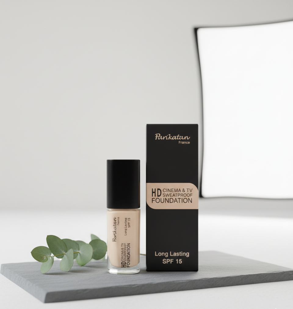 Parkistan France HD Cinema &amp; TV Sweatproof Foundation – Long Lasting, SPF 15, Full Coverage Makeup.
