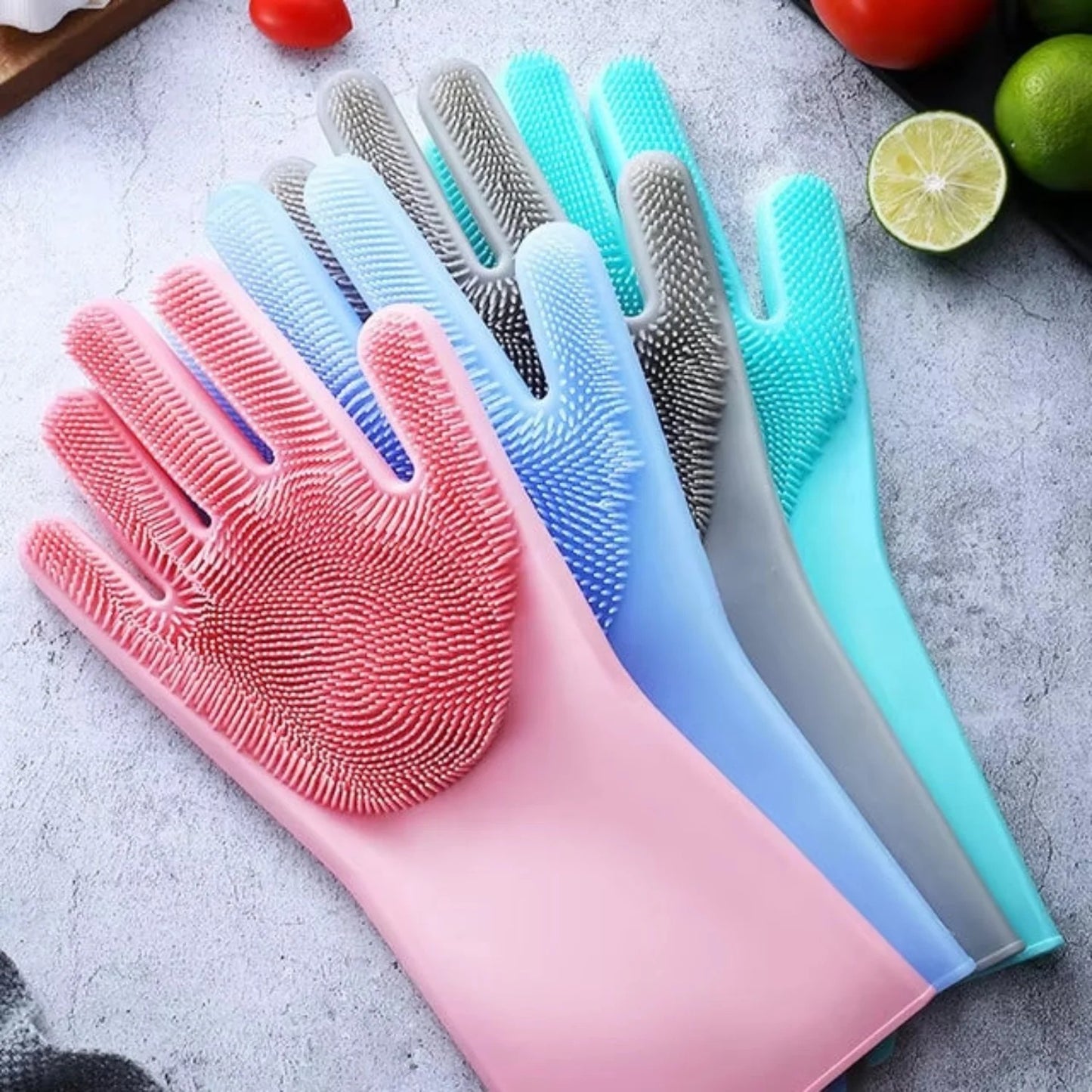 Silicone Dishwashing Gloves Durable Quality Comfortable Grip Reliable Performance Easy Cleaning (Random Colors).