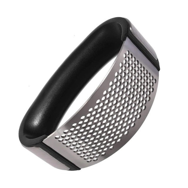 Manual Garlic Press Rocker with Handle – Stainless Steel Garlic Crusher, Squeezer, Slicer &amp; Mincer | Easy Handheld Chopper Kitchen Gadget Tool.