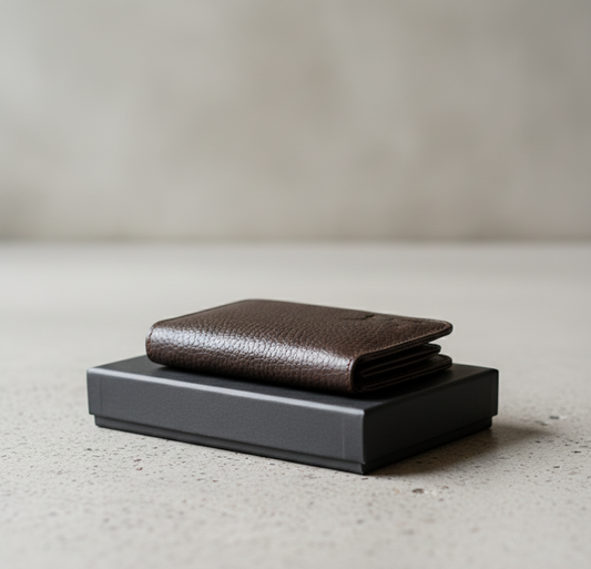 Unisex Slim Cow Leather Wallet – Brown | Minimalist Bifold Card &amp; Cash Holder.