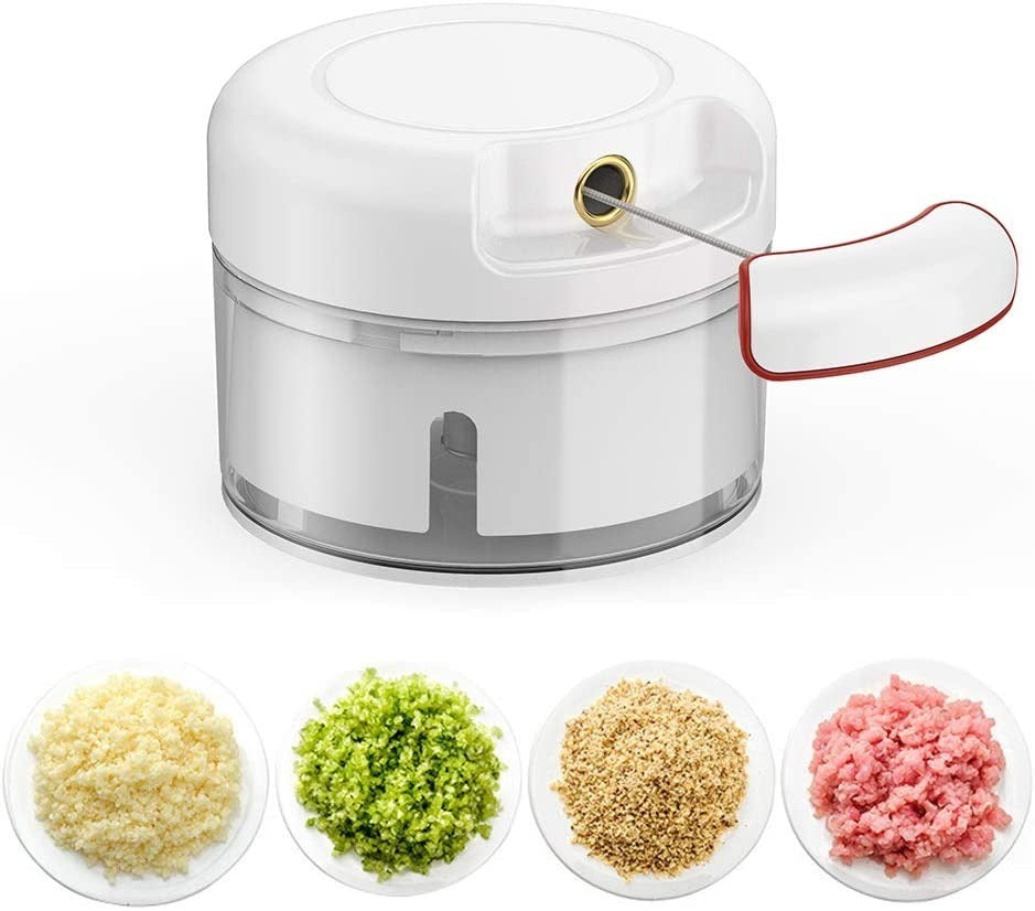 Mini Food Chopper – Hand-Powered Meat Grinder, Mincer, Mixer &amp; Blender