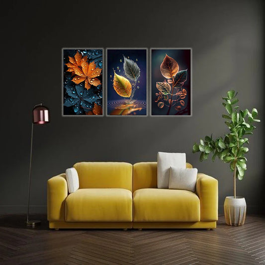 3-Piece Autumn Leaf Wall Art Frames