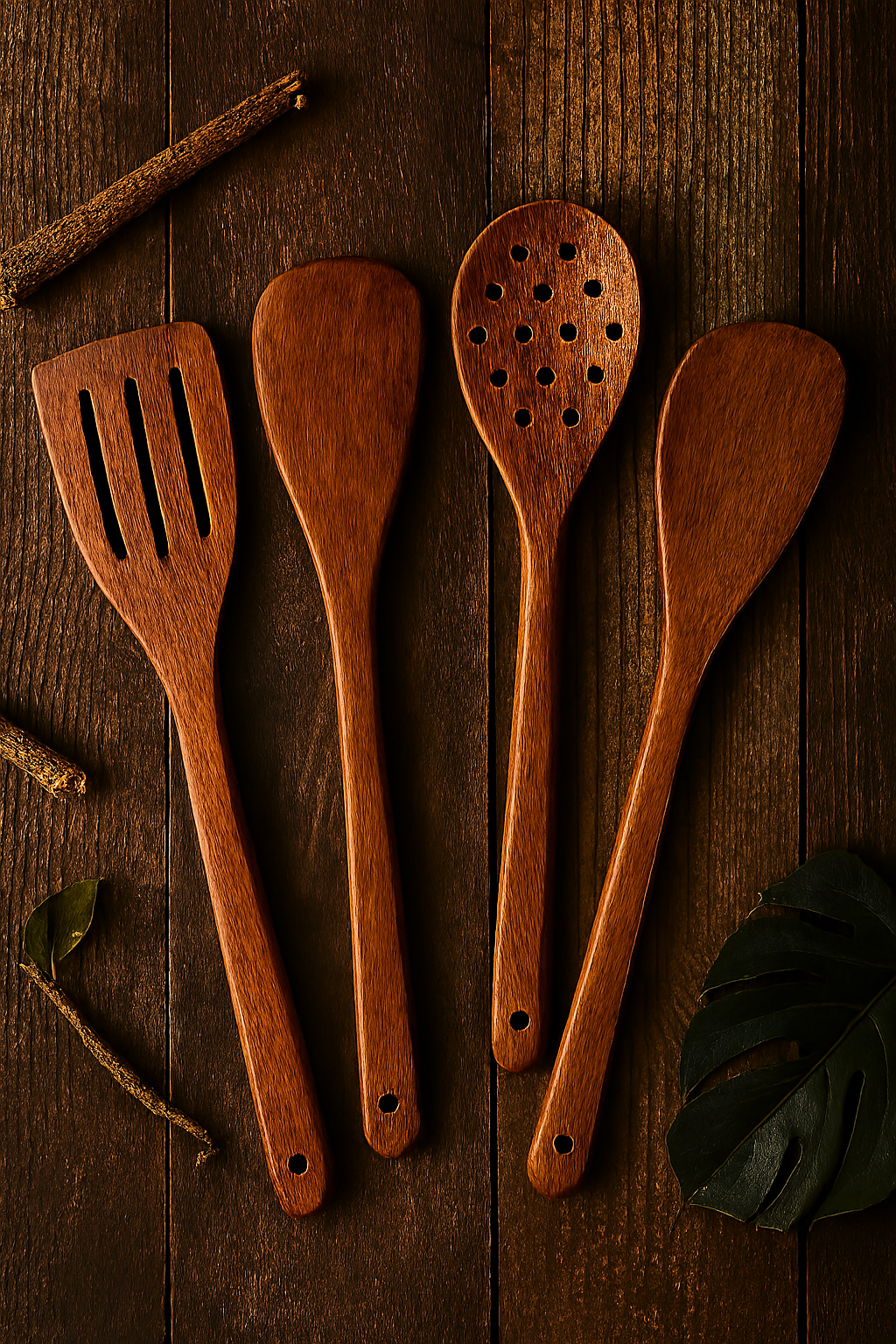 Pack Of 4 - Wooden Spoon Set