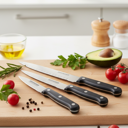 3-Piece Kitchen Knives Set – Black |