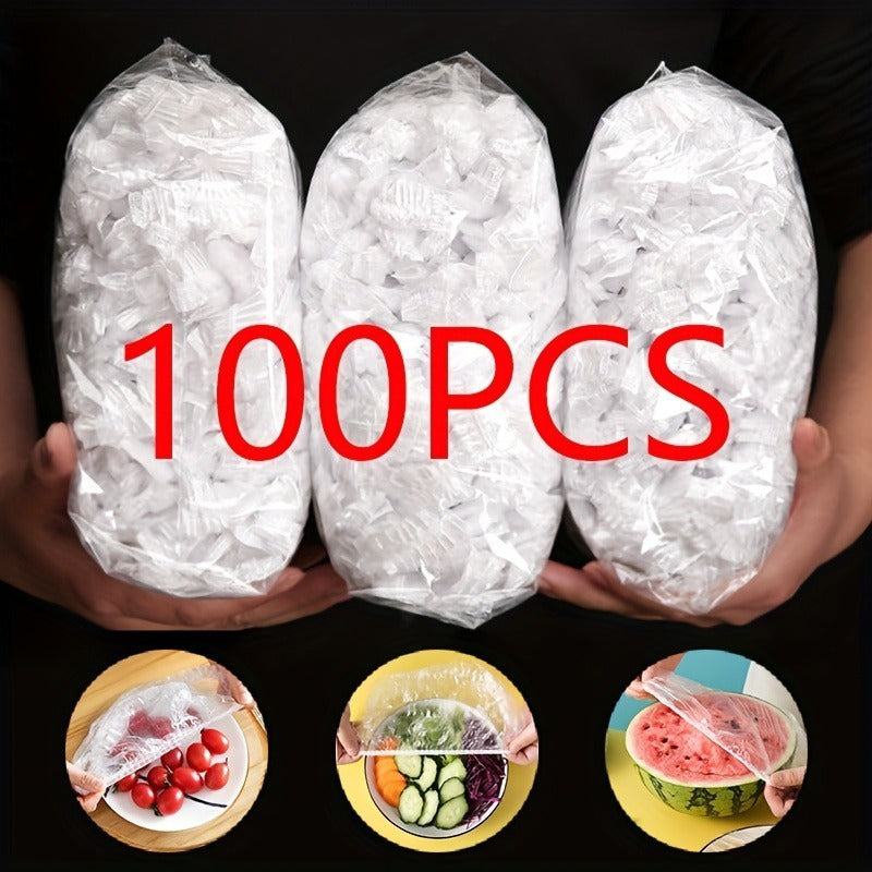 100pcs Disposable Flexible Transparent Plastic Food Storage Bags