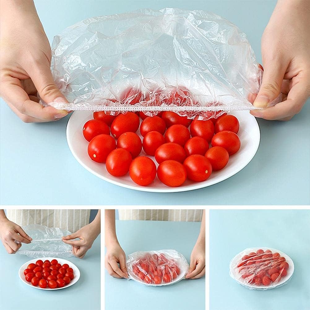 100pcs Disposable Flexible Transparent Plastic Food Storage Bags