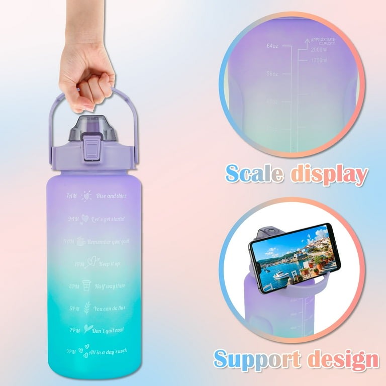 Sports Water Bottles 3 Pcs Set With Leak Proof Flip Top Lid .