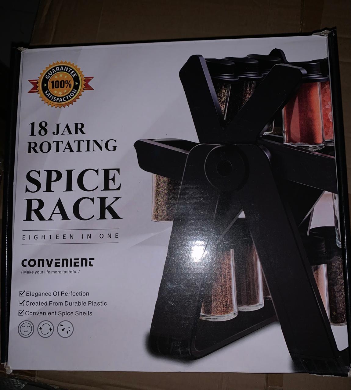 18-Jar Rotating Spice Rack Organizer Set