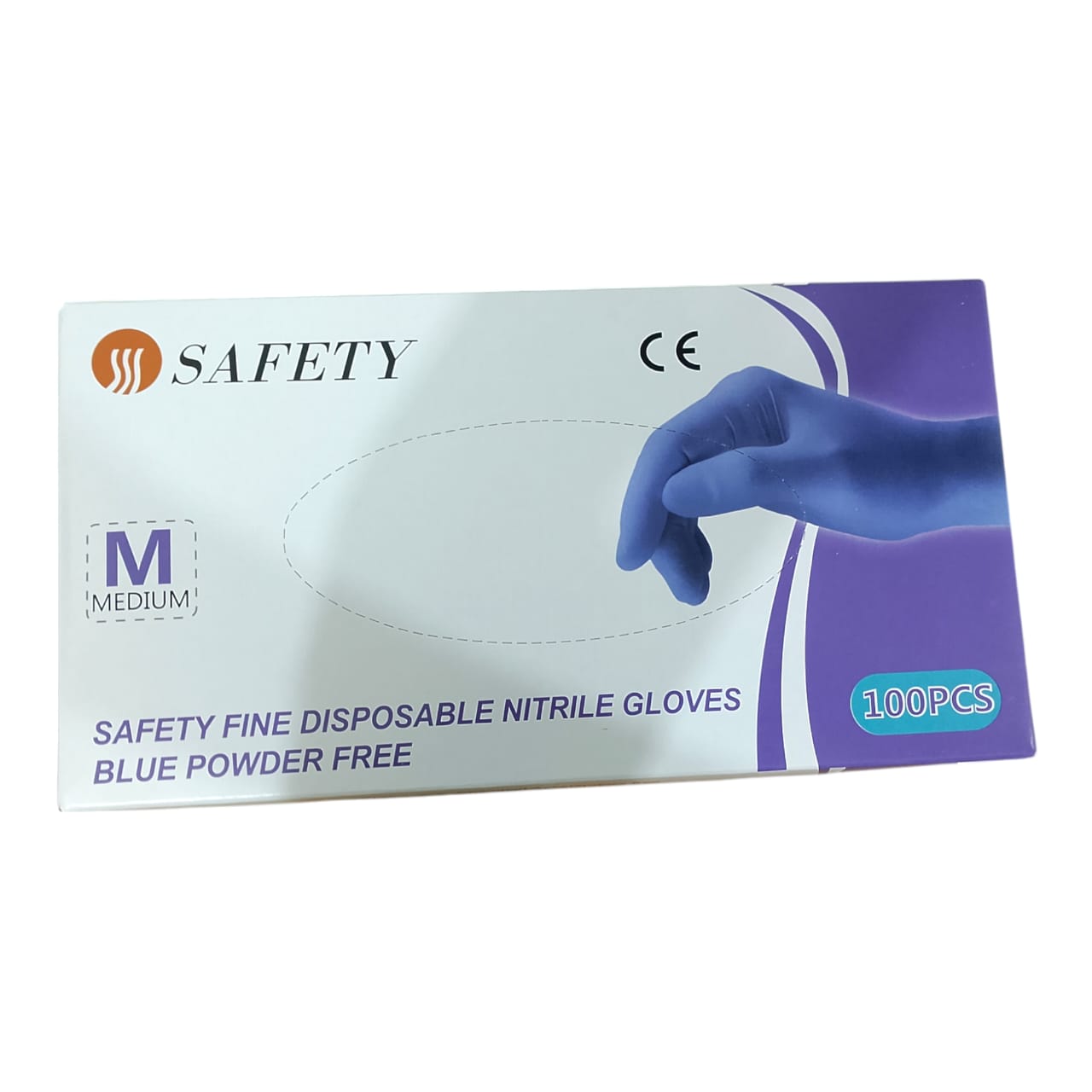 Safety Fine Disposable Nitrile Gloves Powder Free 100 Pcs Box