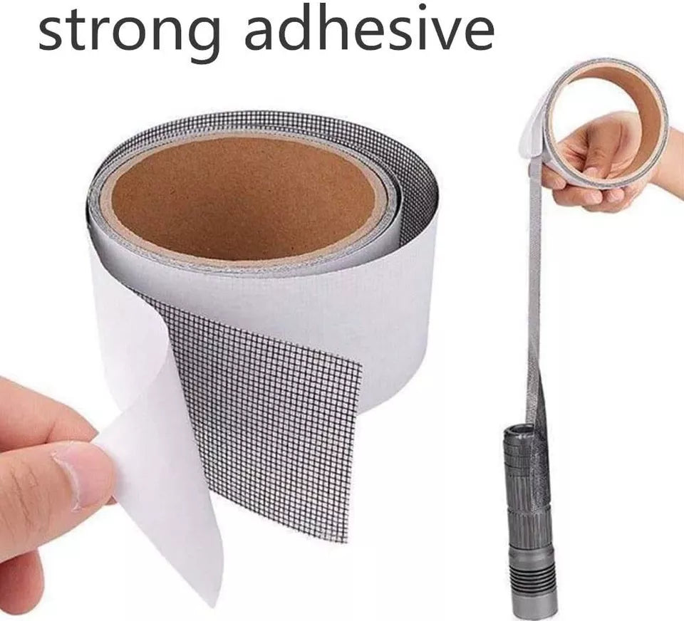 Mesh Roll Tape Window Screen Repair Patch – Strong Self-Adhesive Fiberglass Mesh,