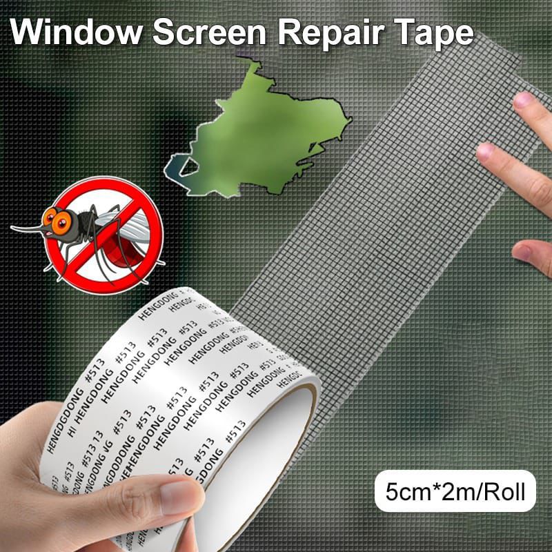 Mesh Roll Tape Window Screen Repair Patch – Strong Self-Adhesive Fiberglass Mesh,