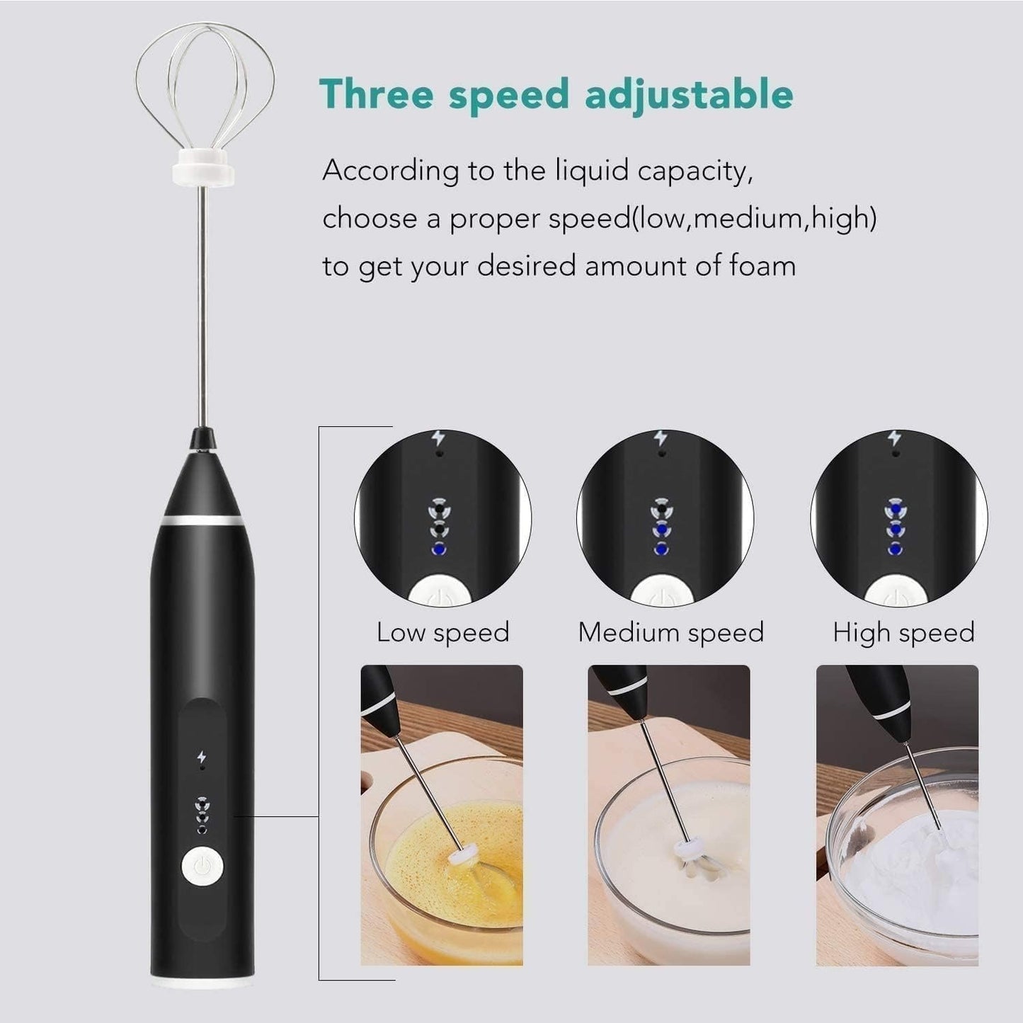 2 In 1 Rechargeable Milk Frother Wand