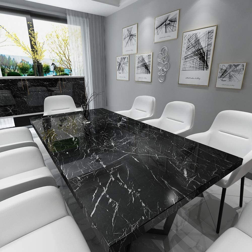 Self Adhesive Black Marble Sheet For Kitchen –