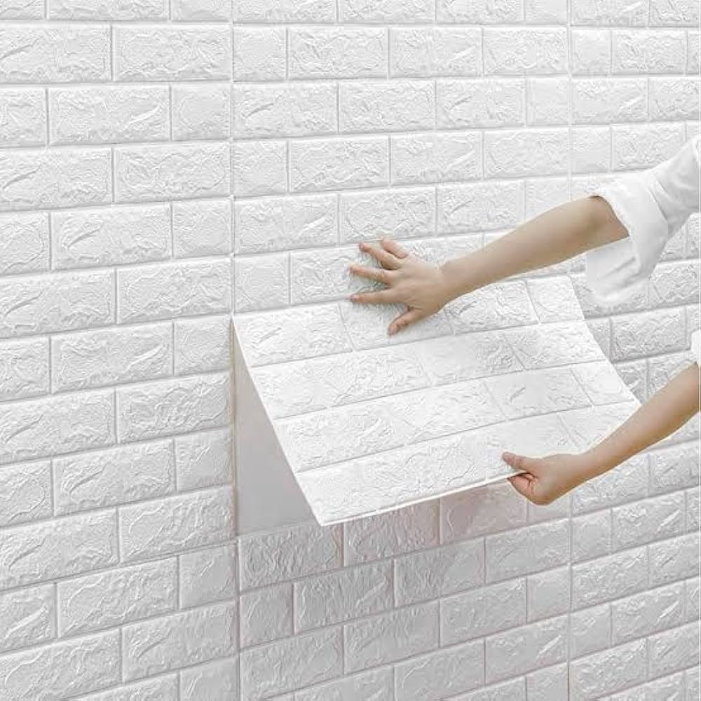 3D Wall Sticker White Brick Sheet