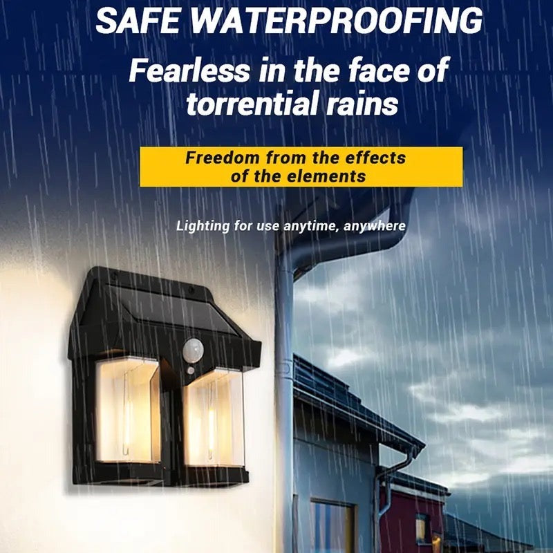 Solar Wall Light with Motion Sensor & Tungsten Bulb