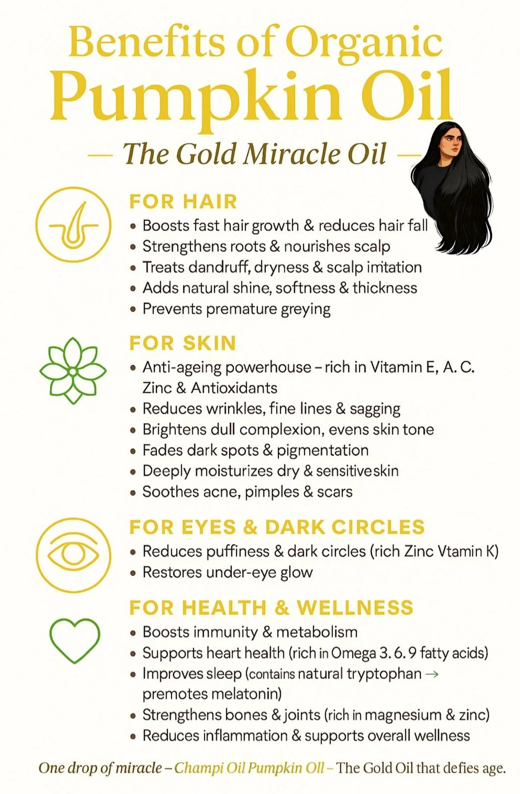Organic Pumpkin Seed Oil | 100% Pure Cold-Pressed Oil for Hair Growth,