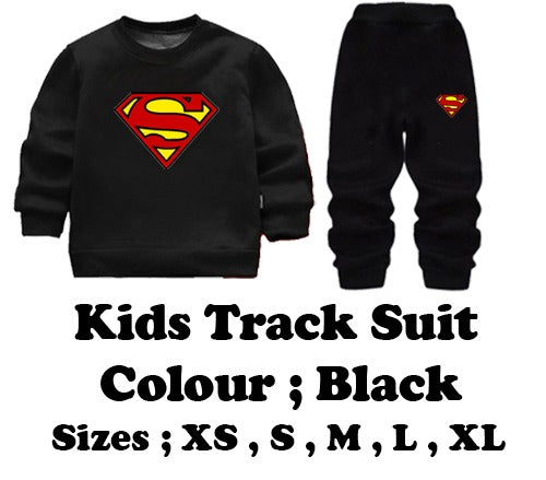 Black Batman Printed Fleece Winter Kids Tracksuit