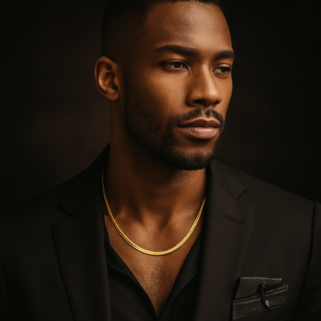 Men’s Black and golden Necklace Chain | Stylish Stainless Steel Chain for Daily Wear, Party