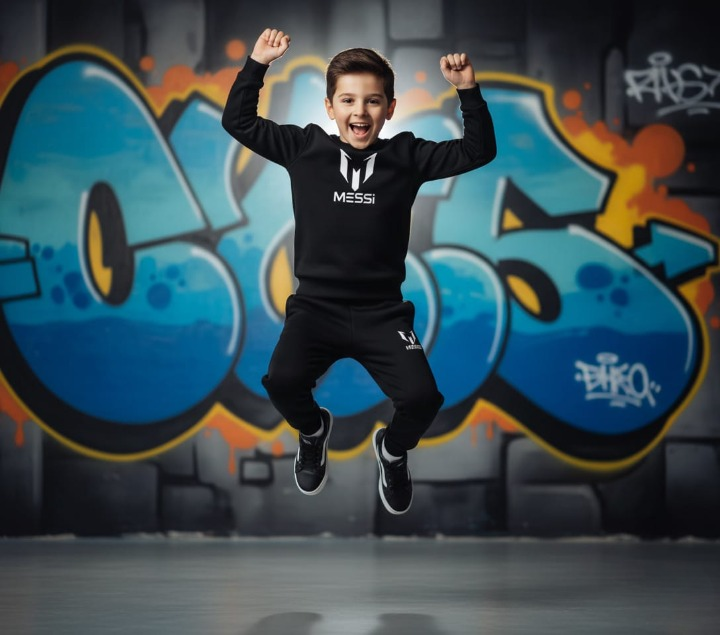 Kids Missi Printed Black &amp; Black Tracksuit Set+ Kids “Never Give Up” Printed Black &amp; Black Tracksuit Set&nbsp; + Kids Navy Blue Ghost Skull Printed Tracksuit Set