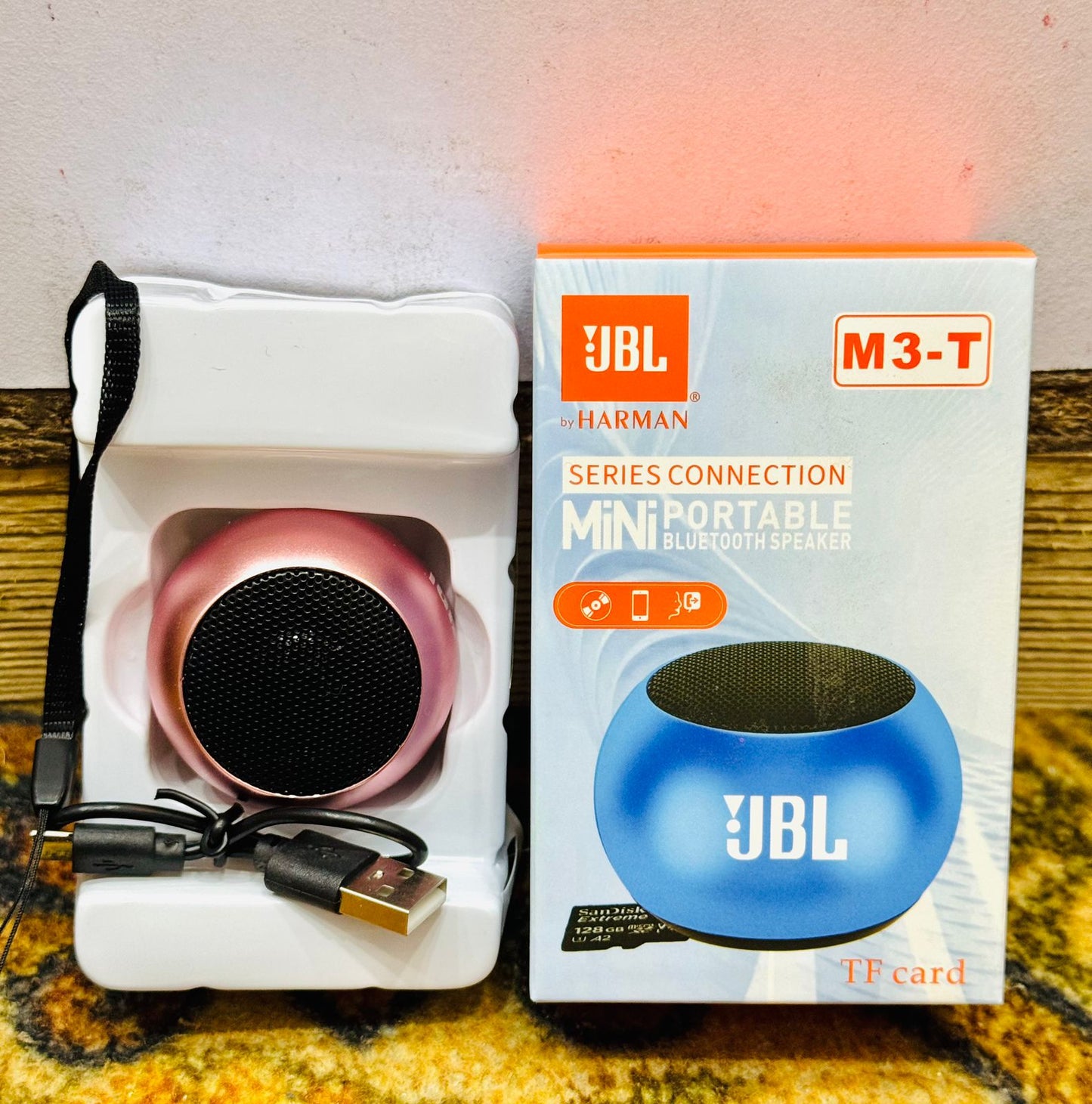 JBL M3-T Mini Portable Bluetooth Speaker – Compact Design With Powerful Sound And Wireless Connectivity (Random Colours)