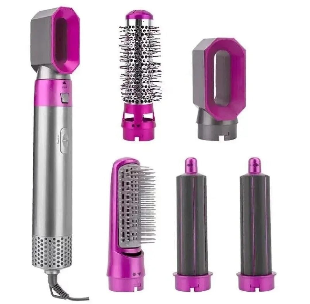 5 In 1 Hair Styler Brush | Hair Dryer, Straightener, Curler &amp; Volumizer