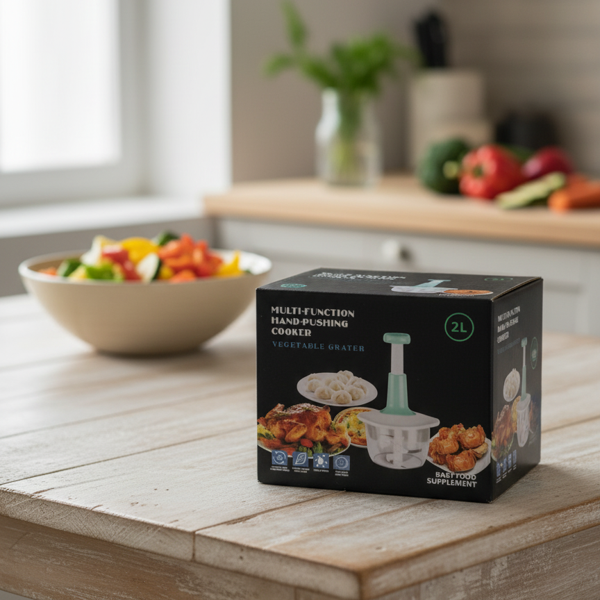 Multi-Function Hand-Pushing Vegetable Grater And Food Processor