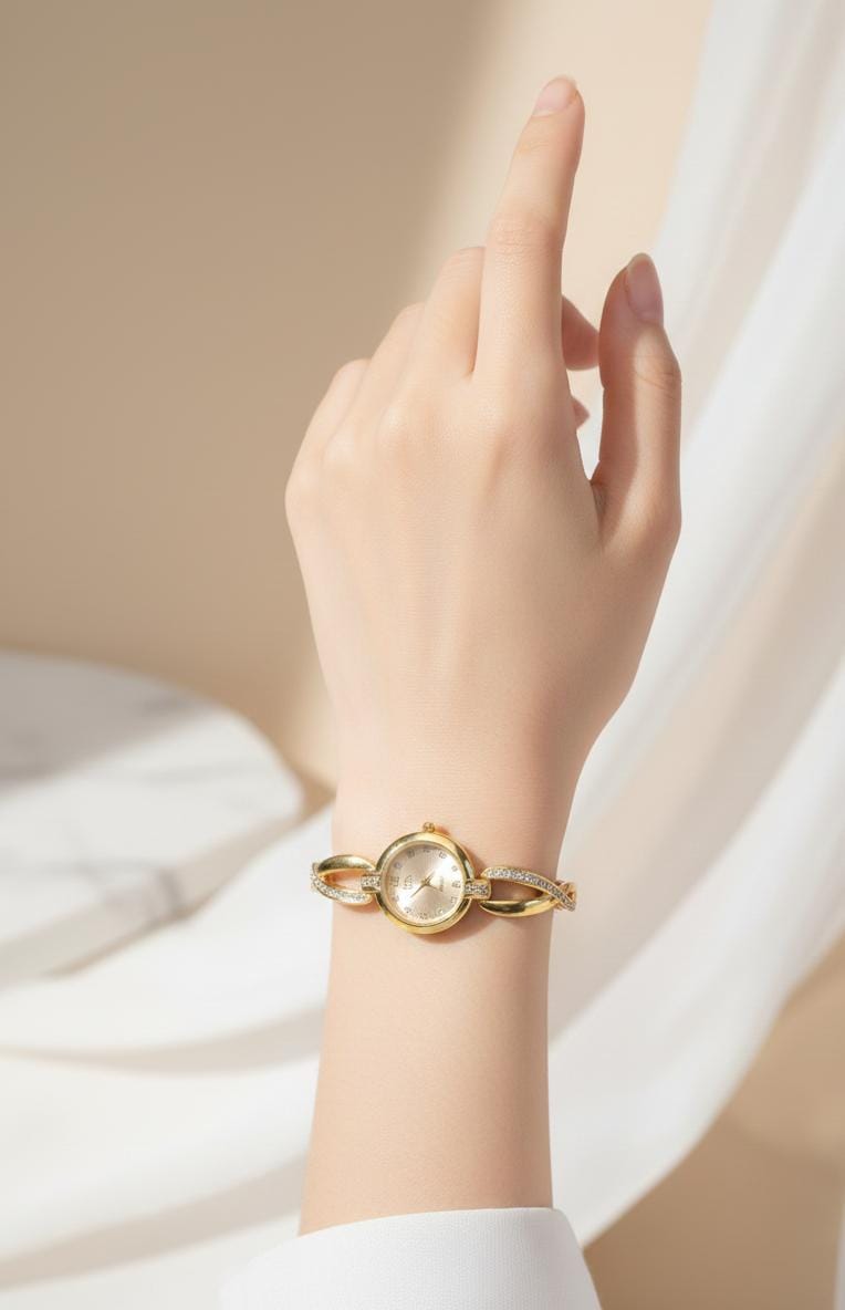 RTJ-181 Elegant Zircon Korean Watch –Black.