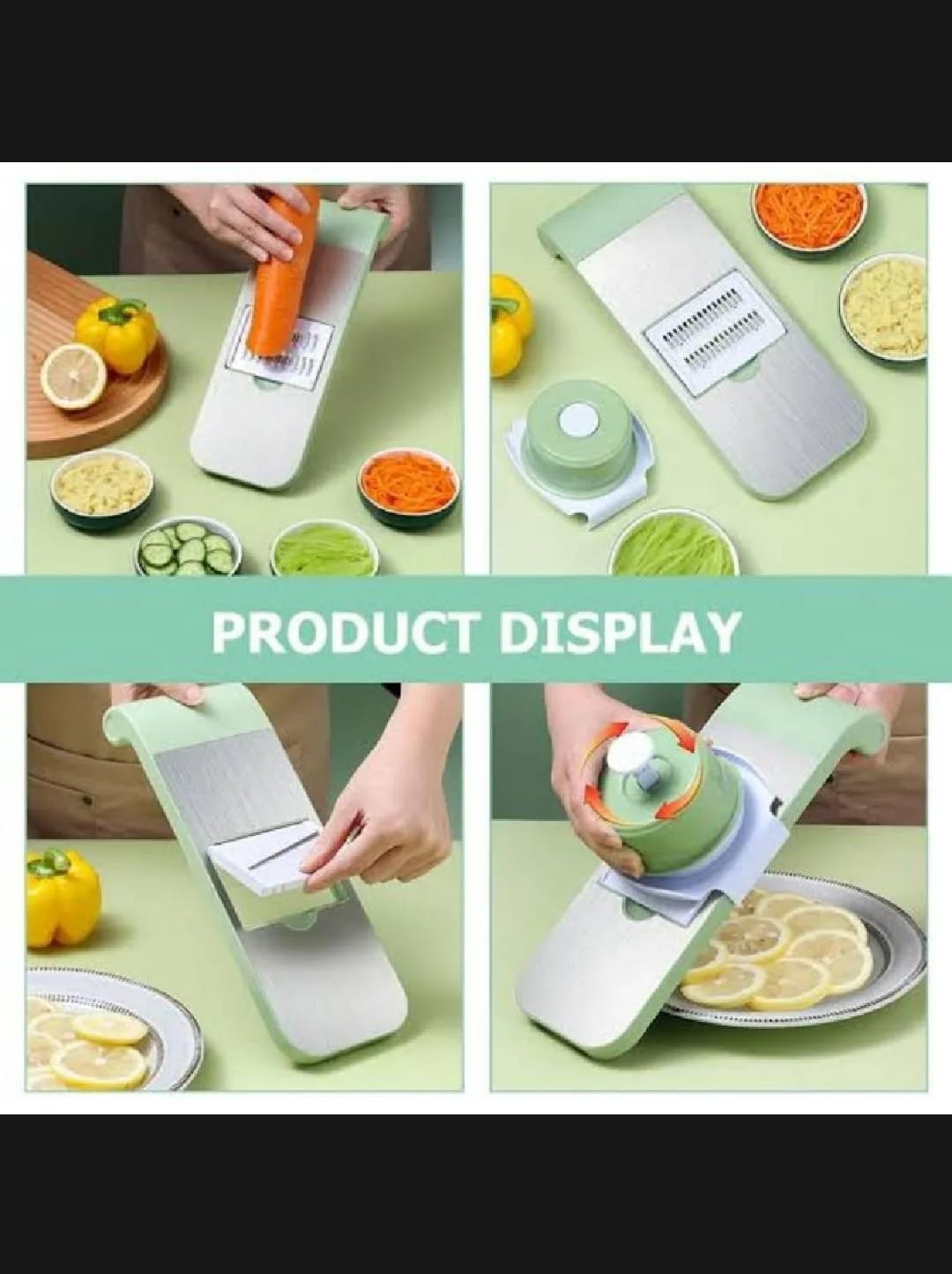 5-in-1 Multi-Functional Vegetable Slicer &amp; Grater – Adjustable Mandoline Cutter.