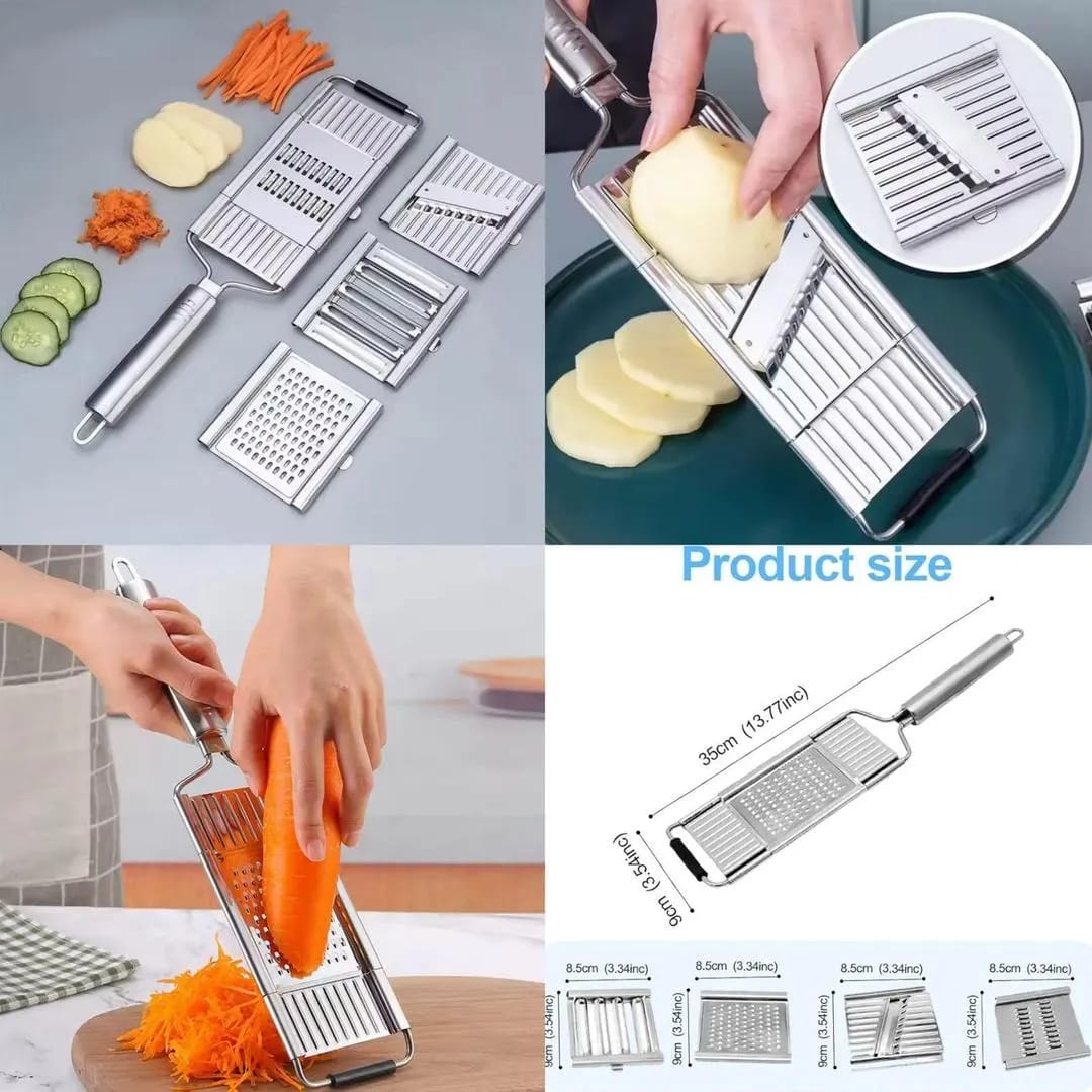 5-in-1 Multi-Functional Vegetable Slicer &amp; Grater – Adjustable Mandoline Cutter.