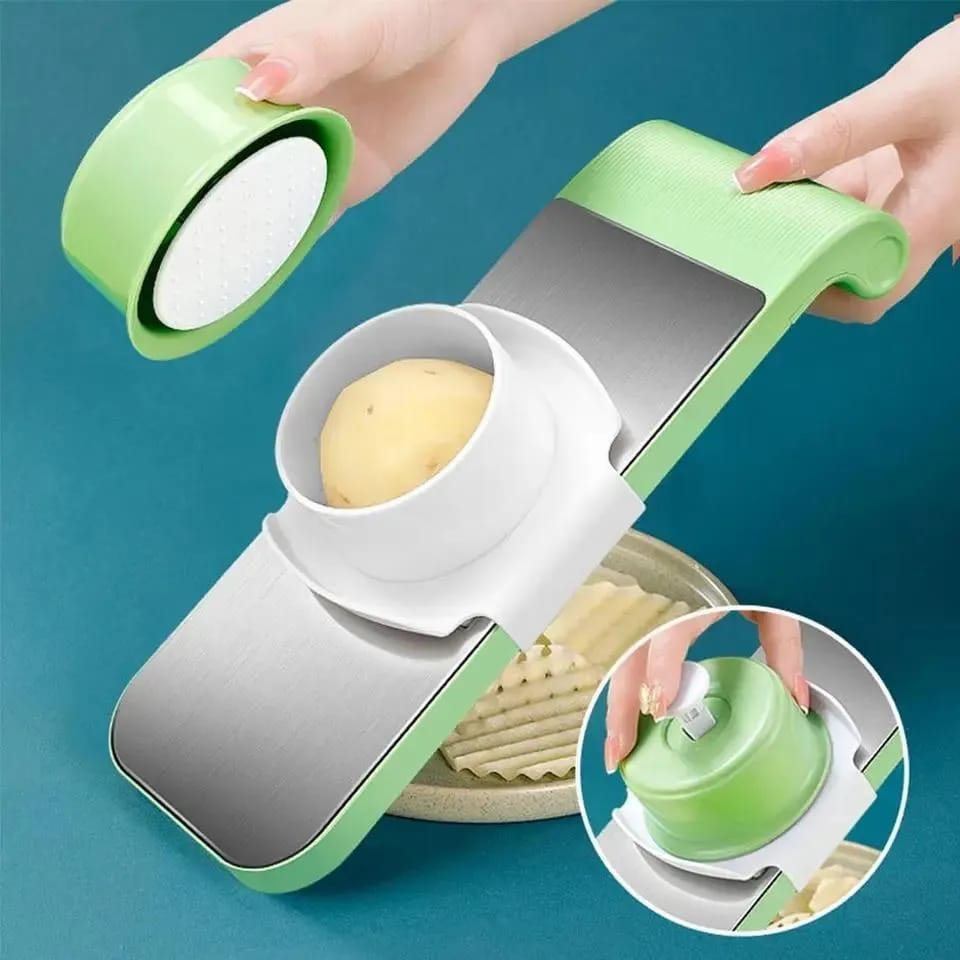 5-in-1 Multi-Functional Vegetable Slicer &amp; Grater – Adjustable Mandoline Cutter.