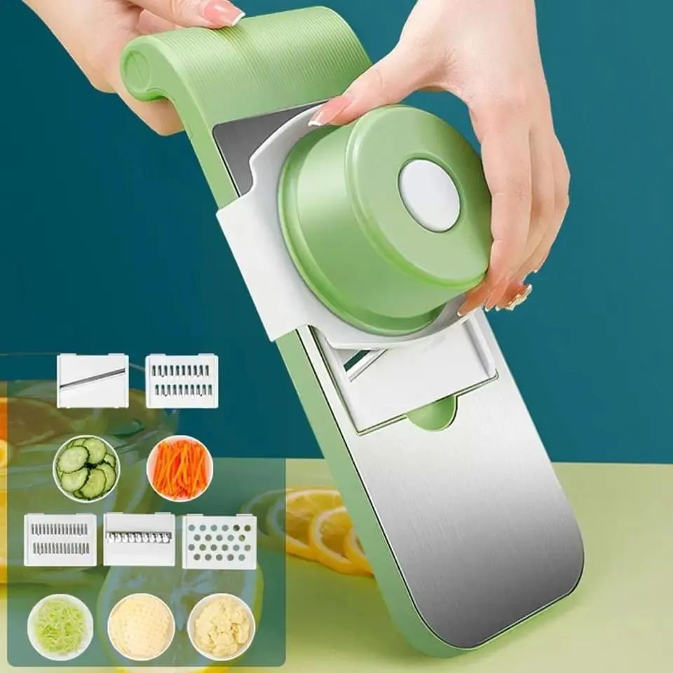 5-in-1 Multi-Functional Vegetable Slicer &amp; Grater – Adjustable Mandoline Cutter.
