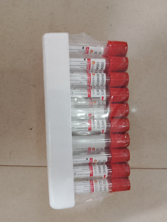 SAFETY Clot Activator Vacuum Blood Collection Tubes (Glass, 3ml,  13x75mm) - Pack of 100