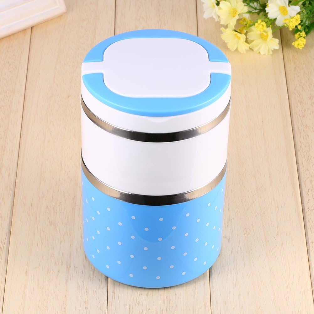 2 Layer Stainless Steel Airtight Lunch Box 930ml With Leak-Proof Design - Blue. Description.