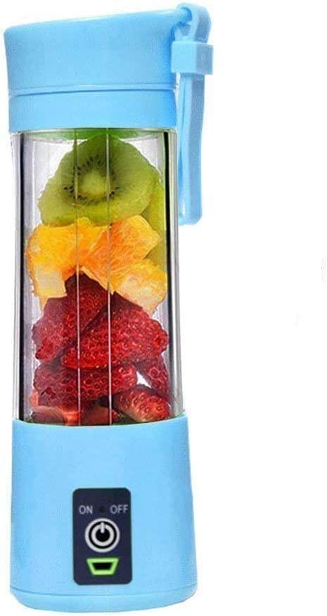 Rechargeable Portable Mini Juicer Blender – 6 Blades, 380ml Outdoor Juicing Cup [Random Color].